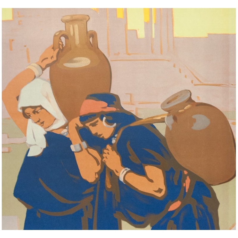 Affiche ancienne de voyage - Joseph de la Nézière - 1929- Douggas- Visitez la Tunisie - 100 par 63 cm - 3