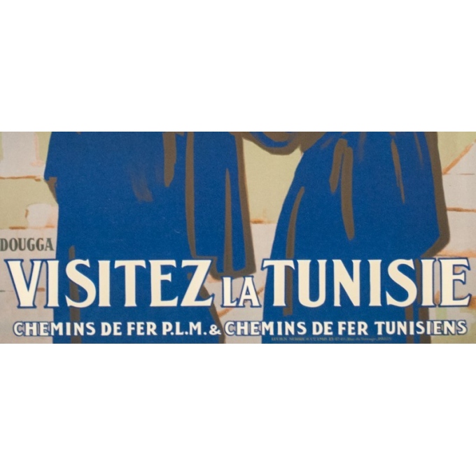 Affiche ancienne de voyage - Joseph de la Nézière - 1929- Douggas- Visitez la Tunisie - 100 par 63 cm - 4