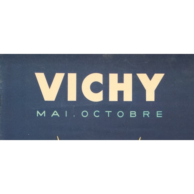 Vintage travel poster - Paul Colin - 1950 - Vichy France - 39.4 by 24.6 inches - 2