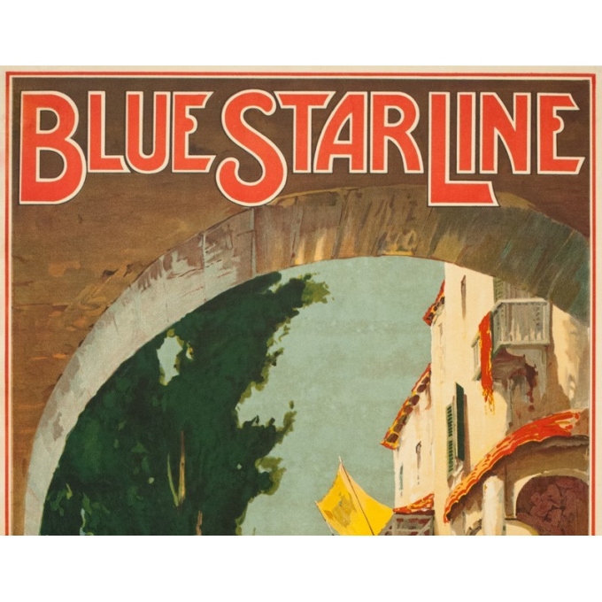 Vintage travel poster - Maurice Randall - 1930 - Blue Starline-mediteranean- - 39.4 by 24 inches - 2