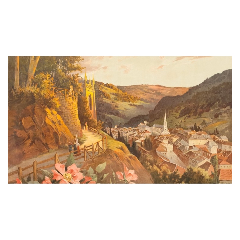 Vintage travel poster - Hugo d'Alési - 1900 - Plombière les bains - 45.1 by 32.7 inches - 3