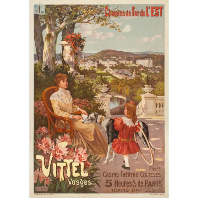 Vintage travel poster - Hugo d'Alési - 1900 - Vitel - Les Vosges - 45.1 by 32.1 inches