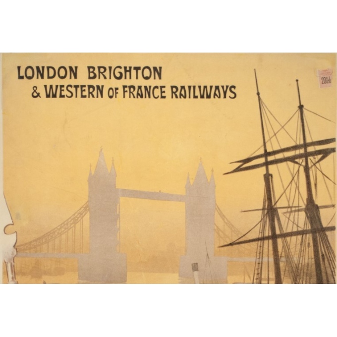 Vintage travel poster - Renée Pion - 1895 - London to Paris - 43.1 by 28.3 inches - 2