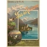 Affiche ancienne de voyage - Hugo d'Alési - 1900 - Lac de Thoune - 112.5 par 82.5 cm