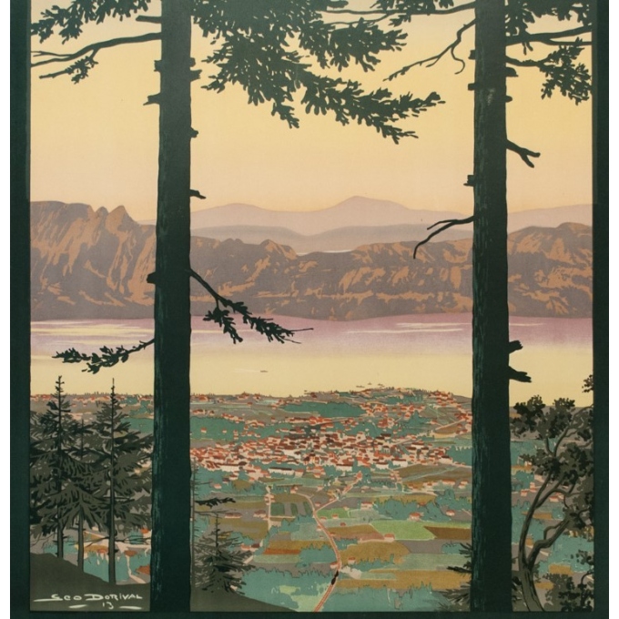 Affiche ancienne de voyage - Dorival - 1913 - Aix les Bains - 107.5 par 78 cm - 3