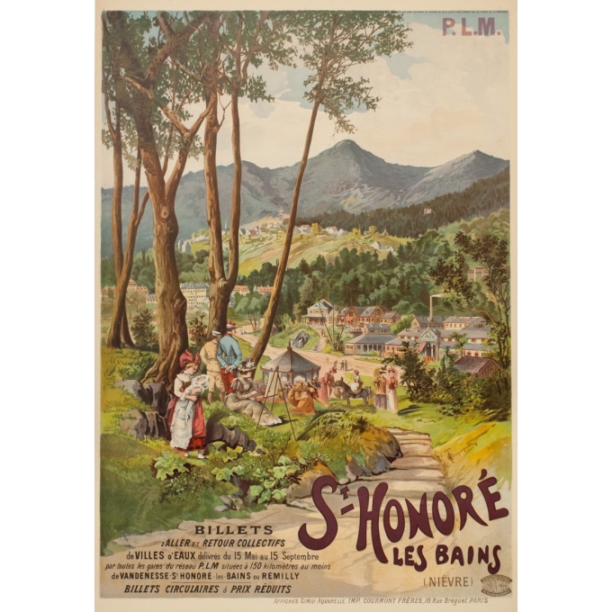 Vintage travel poster - Tanconville - 1900 - Saint Honoré les Bains - 41.3 by 31.9 inches