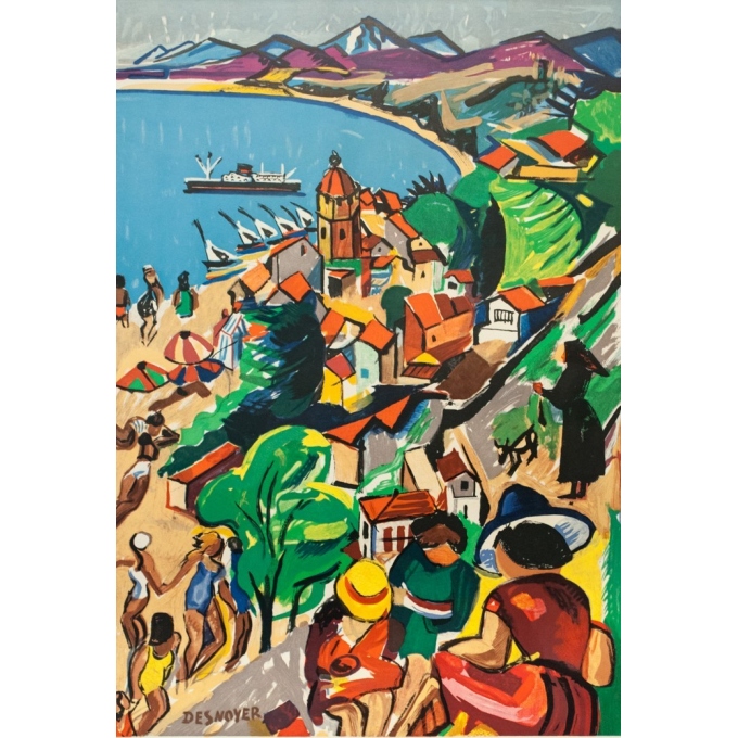 Vintage travel poster - Desnoyer - 1932 - Roussillon - 41.7 by 26.9 inches - 2