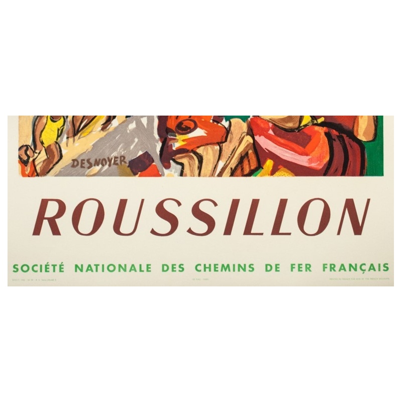 Vintage travel poster - Desnoyer - 1932 - Roussillon - 41.7 by 26.9 inches -3
