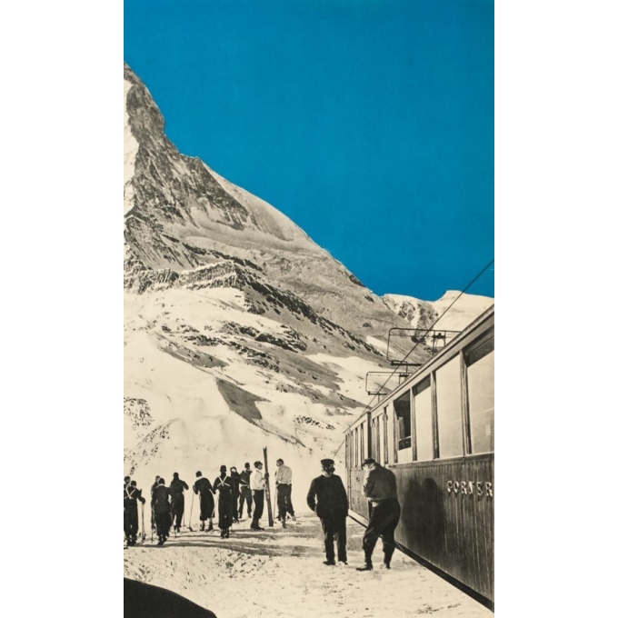 Vintage travel poster - Perrn-Barberini - 1937 - Zermatt - 38.6 by 25.2 inches - 2