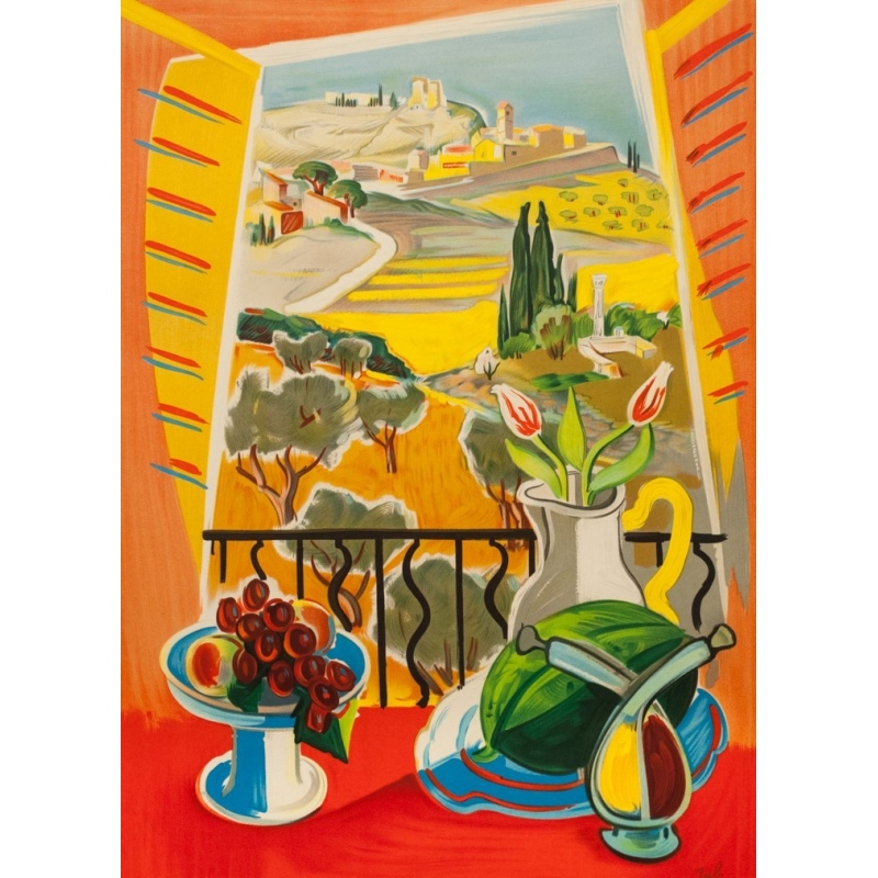 Affiche ancienne de voyage - Jal - 1959 - Provence SNCF - 99.5 par 62 cm - 2