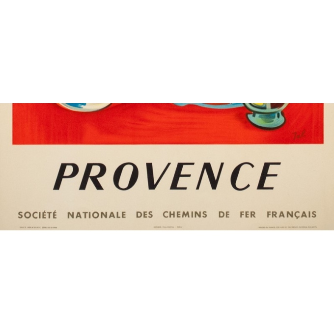 Affiche ancienne de voyage - Jal - 1959 - Provence SNCF - 99.5 par 62 cm - 3