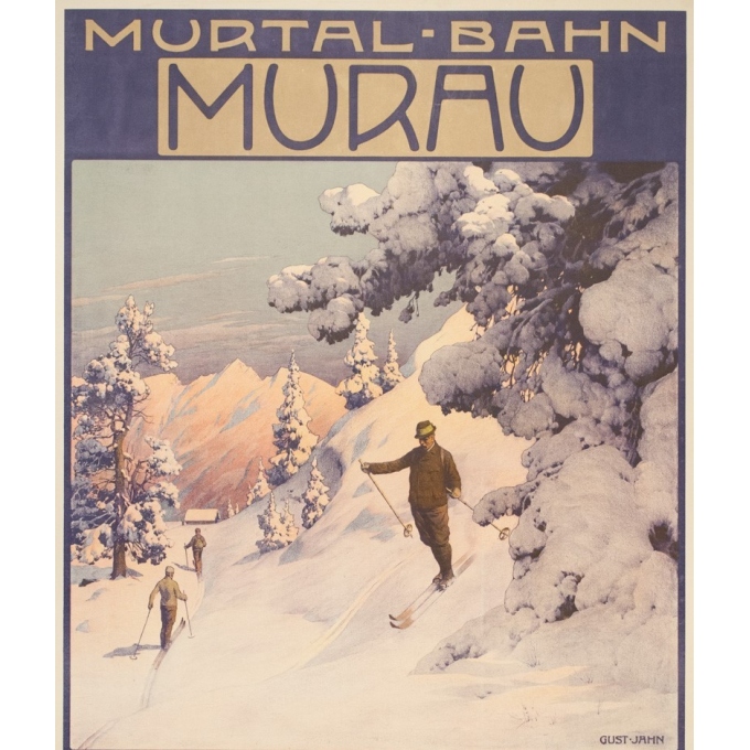 Vintage travel poster - Gustave Jahn - Circa 1900 - Murau - 40.6 by 26.8 inches - 2