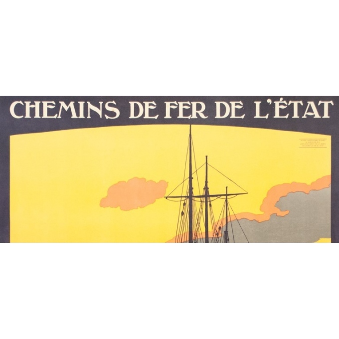 Vintage travel poster - Constant Duval - Circa 1910 - Roscoff Bretagne Pittoresque - 41.3 by 29.7 inches - 2 Vintage travel poster - Constant Duval - Circa 1910 - Roscoff Bretagne Pittoresque - 41.3 by 29.7 inches - 2