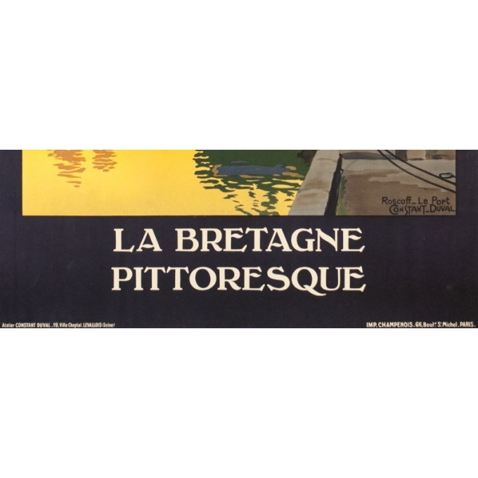 Vintage travel poster - Constant Duval - Circa 1910 - Roscoff Bretagne Pittoresque - 41.3 by 29.7 inches - 3 Vintage travel poster - Constant Duval - Circa 1910 - Roscoff Bretagne Pittoresque - 41.3 by 29.7 inches - 3
