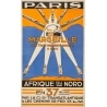 Affiche ancienne voyage - Anonyme - Circa 1930 - Paris Marseille Afrique du Nord Compagnie Transatlantique PLM - 100 par 60.5 cm