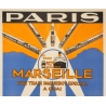 Affiche ancienne voyage - Circa 1930 - Paris Marseille Afrique du Nord Compagnie Transatlantique PLM - 100 par 60.5 cm - 2