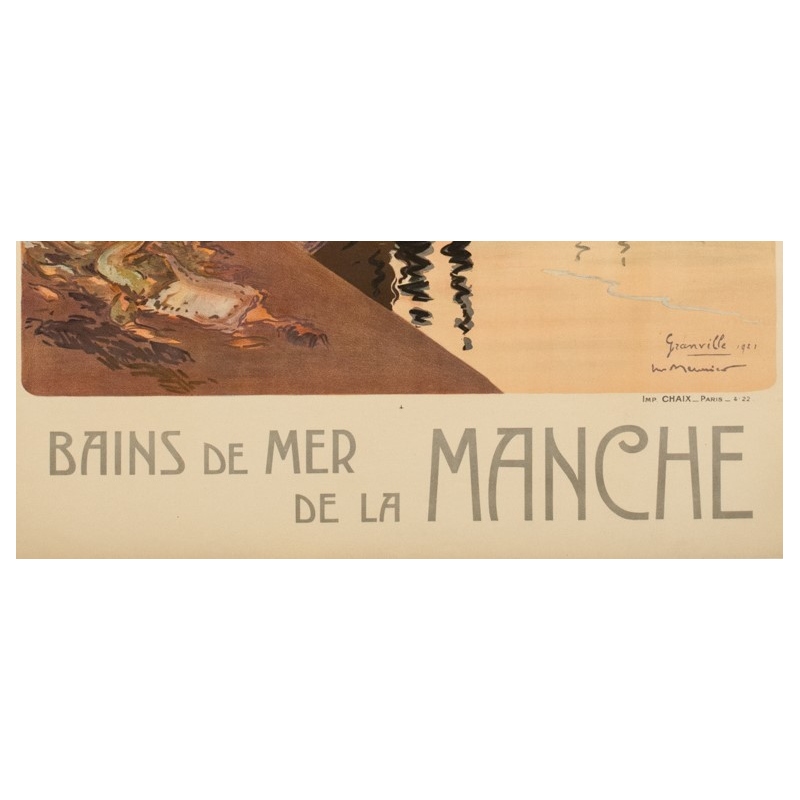 Affiche ancienne de voyage - Meunier - 1921 - Granville - 102.5 par 74 cm - 3