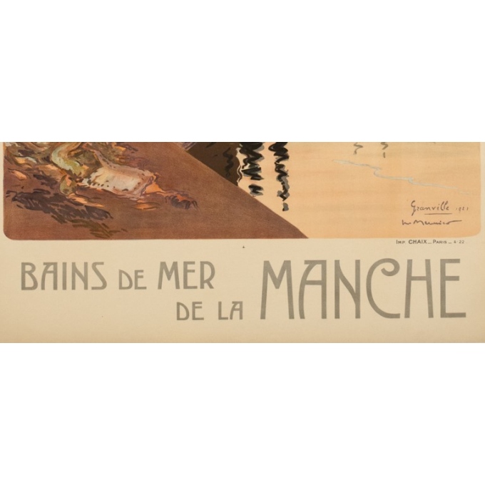 Affiche ancienne de voyage - Meunier - 1921 - Granville - 102.5 par 74 cm - 3