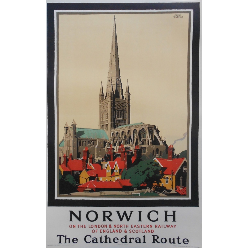 Norwich the cathedral route original poster. Elbé Paris.