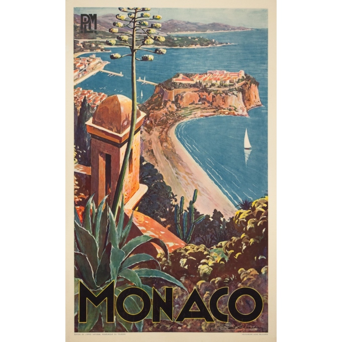 Affiche ancienne de voyage - E.Clérissi - Circa 1925 - Monaco PLM - 100 par 62 cm