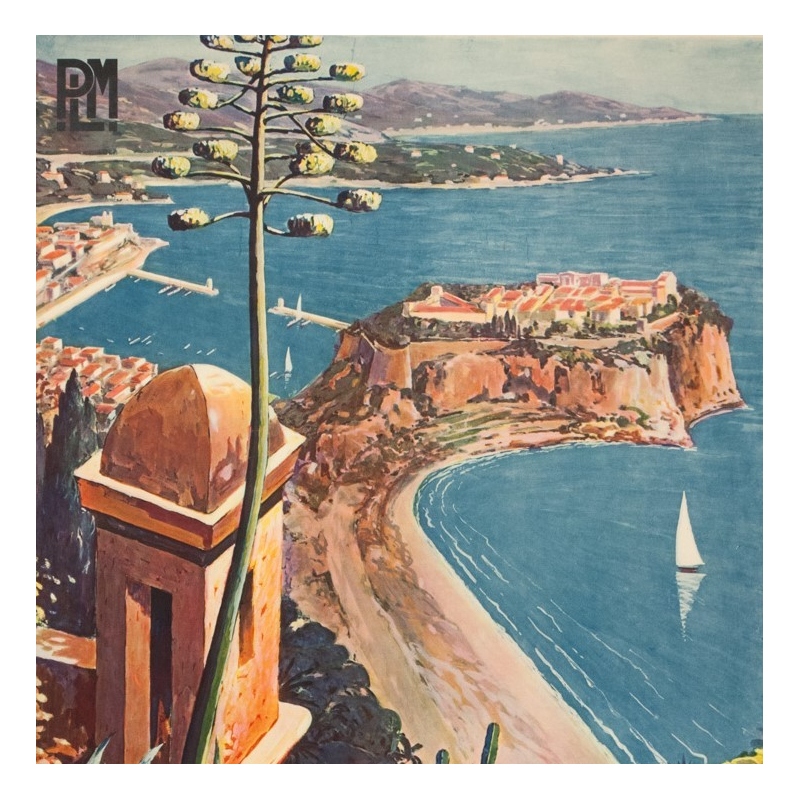 Affiche ancienne de voyage - E.Clérissi - Circa 1925 - Monaco PLM - 100 par 62 cm - 2