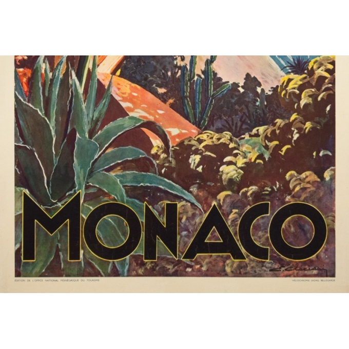 Affiche ancienne de voyage - E.Clérissi - Circa 1925 - Monaco PLM - 100 par 62 cm - 3