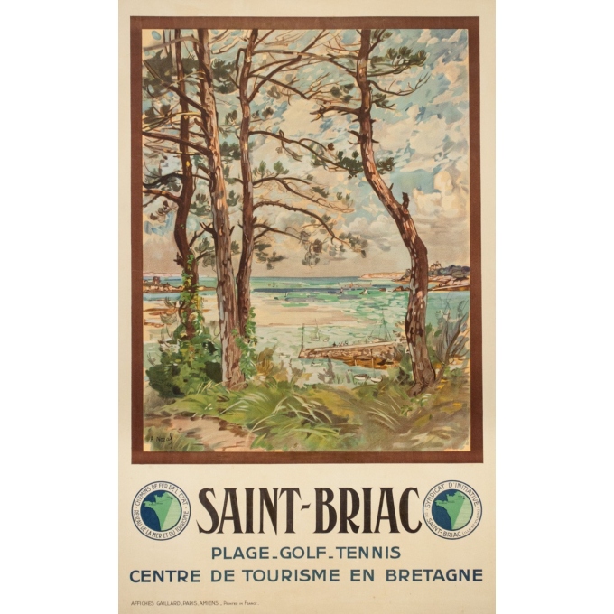 Vintage travel poster - A.Nazal - Circa 1920 - Saint-Briac - 39.4 by 24.4 inches