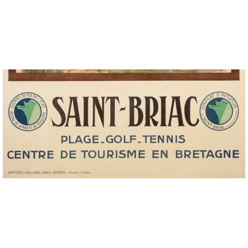 Vintage travel poster - A.Nazal - Circa 1920 - Saint-Briac - 39.4 by 24.4 inches - 3
