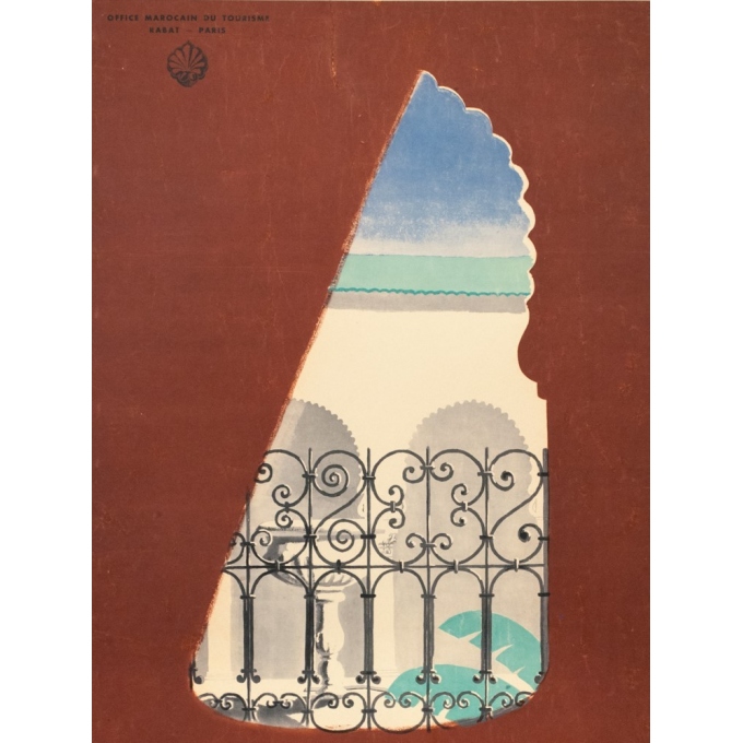 Affiche ancienne de voyage - Miollan - Circa 1950 - Maroc - 99.5 par 60 cm - 2