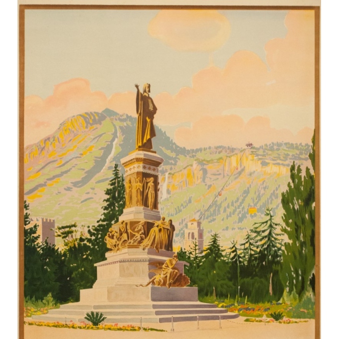 Vintage travel poster - Anonyme  - Circa 1925 - Trento Italie - 40.4 by 24.4 inches - 2