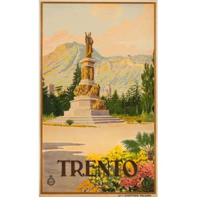 Affiche ancienne - Anonyme  - Circa 1925 - Trento Italie - 102.5 par 62 cm