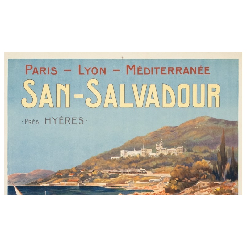 Affiche ancienne de voyage - E.Louis Lessieux - Circa 1900 - San Salvadour PLM - 108 par 77 cm - 2