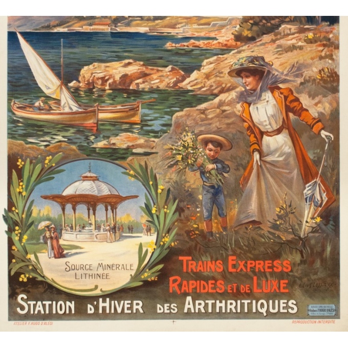 Affiche ancienne de voyage - E.Louis Lessieux - Circa 1900 - San Salvadour PLM - 108 par 77 cm - 3