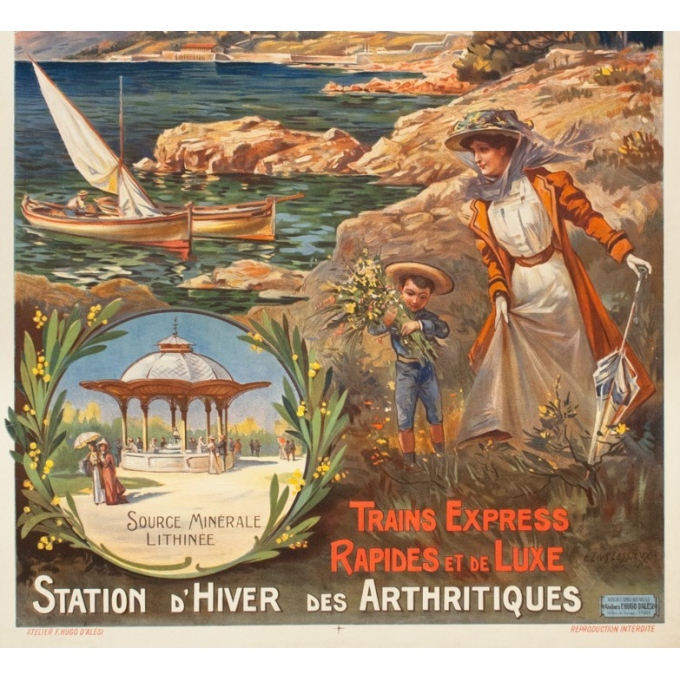 Vintage travel poster - E.Louis Lessieux - Circa 1900 - San Salvadour PLM - 42.5 by 30.3 inches - 3