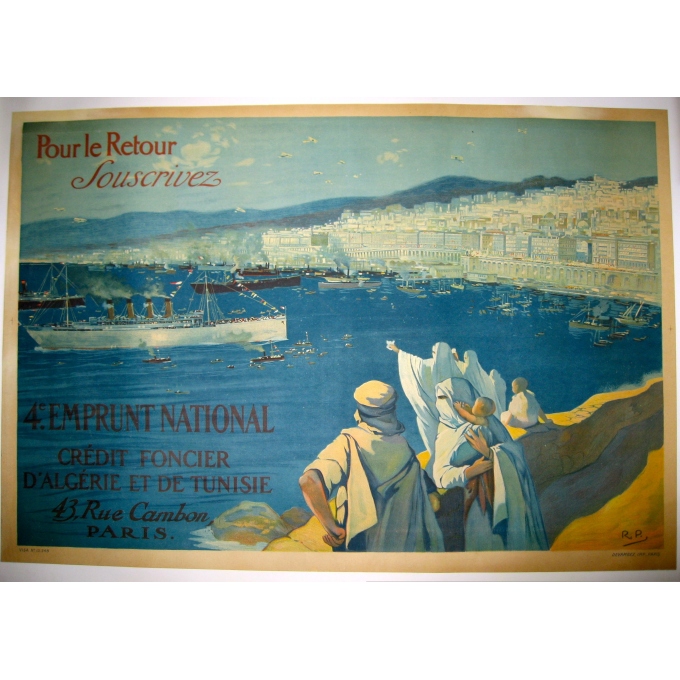 Affiche originale Pour le retour souscrivez Alger. Elbé Paris.