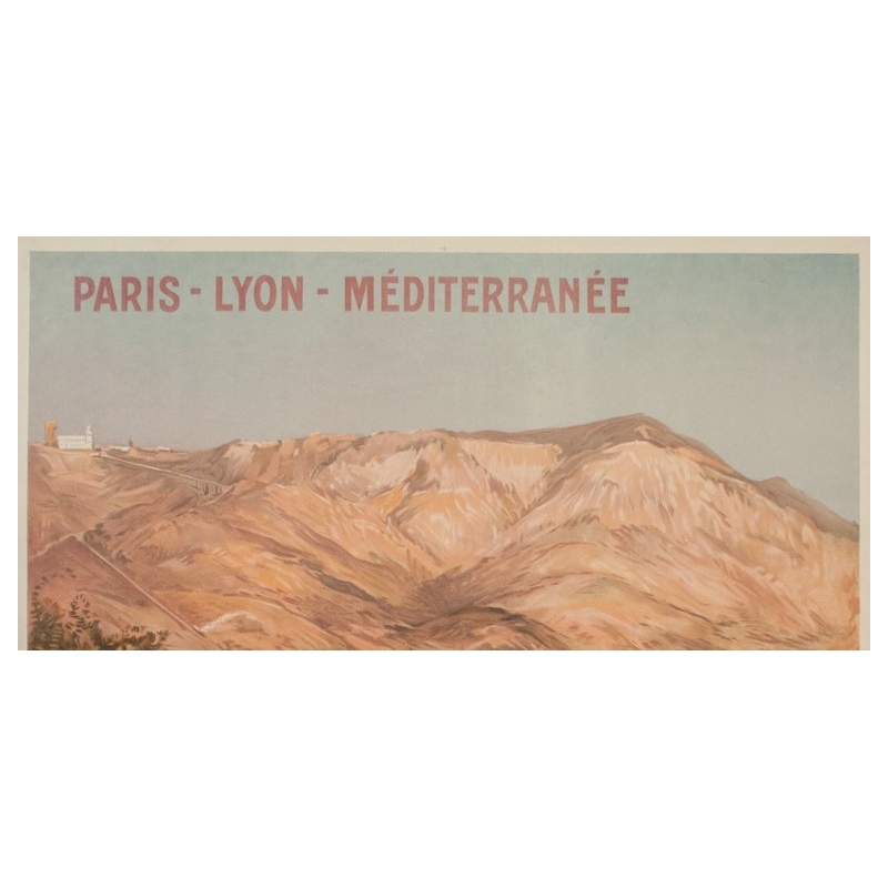 Vintage travel poster - E. Bourgeois - Circa 1900 - La Turbie  - 42.5 by 30.3 inches - 2