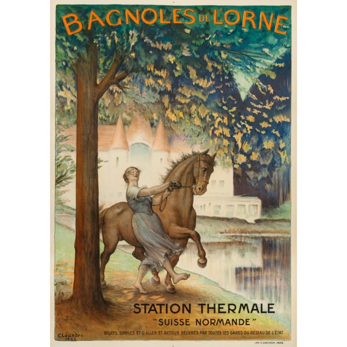 Vintage travel poster - Cléandre - 1922 - Bagnoles de l'Orme - 41.7 by 29.5 inches