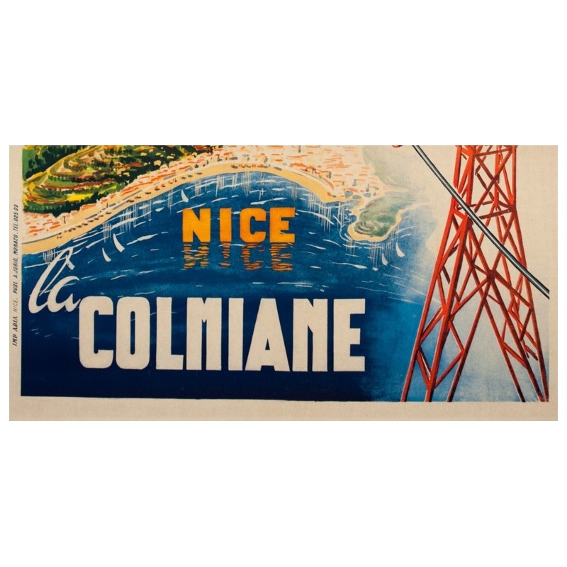 Affiche ancienne de voyage - Mandoni - Circa 1950 - Nice la Colonniale - 100 par 62 cm - 3