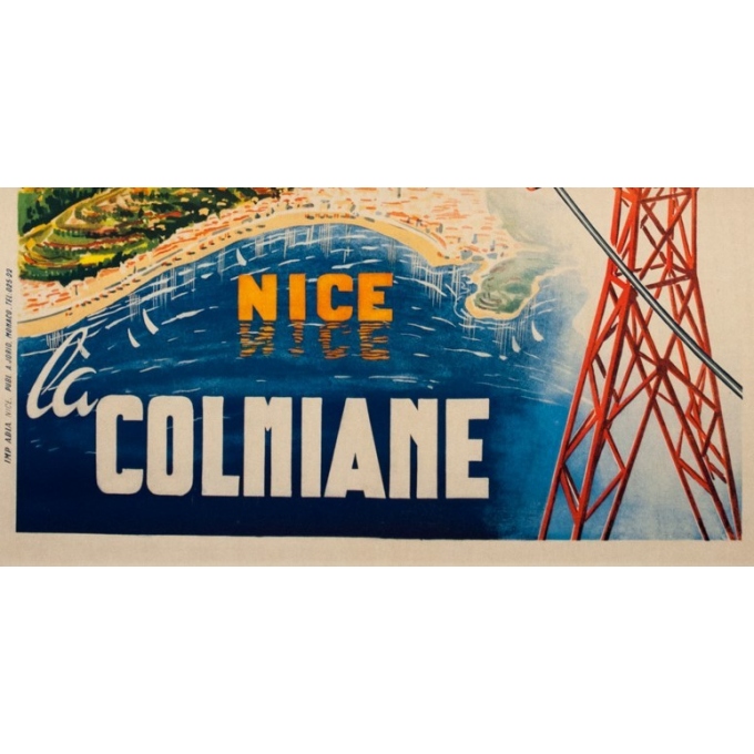 Vintage travel poster - Mandoni - Circa 1950 - Nice la Colonniale - 39.4 by 24.4 inches - 3
