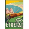 Affiche ancienne de voyage - A.Galland - 1929 - Etretat  - 100 par 62.2 cm