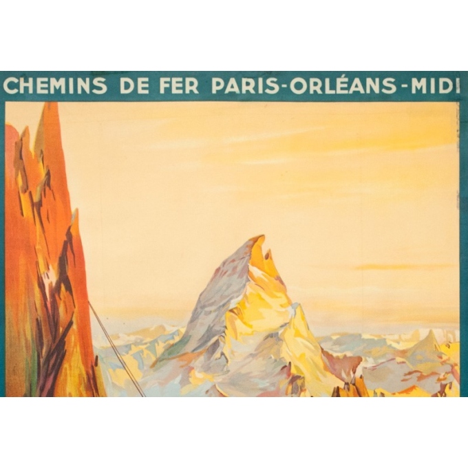 Vintage travel poster - E. Paul Champseix - 1934 - Téléférique d'Artouste - 39.2 by 23.6 inches - 2 Vintage travel poster - E. Paul Champseix - 1934 - Téléférique d'Artouste - 39.2 by 23.6 inches - 2