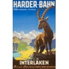 Vintage travel poster - Kaoller - Circa 1950 - Interlakenharder bhan - 40.2 by 25.4 inches