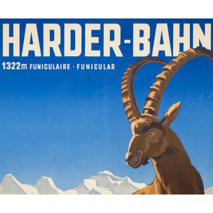 Vintage travel poster - Kaoller - Circa 1950 - Interlakenharder bhan - 40.2 by 25.4 inches - 2 Vintage travel poster - Kaoller - Circa 1950 - Interlakenharder bhan - 40.2 by 25.4 inches - 2