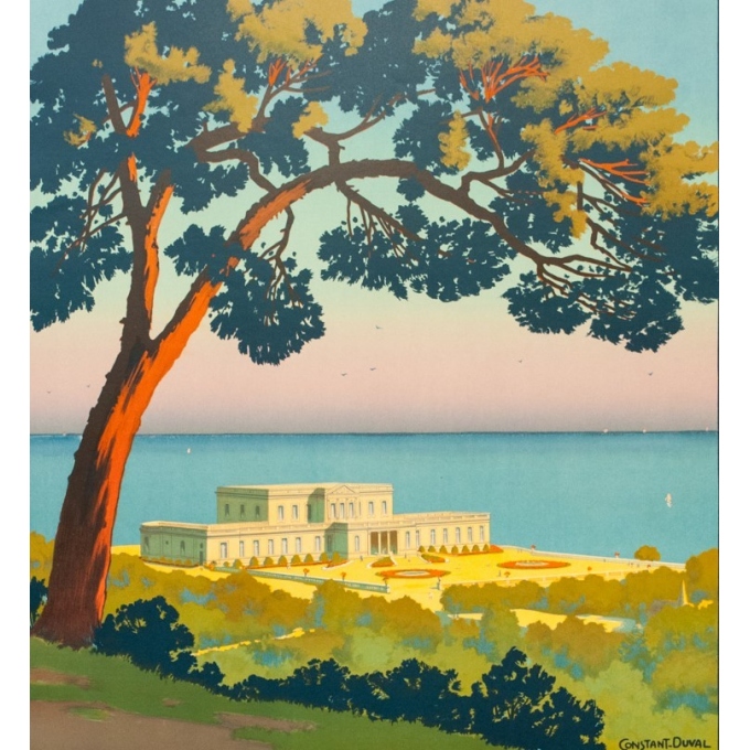 Vintage travel poster - Constant Duval - Circa 1920 - Pavillon Royale Biarritz France - 41.1 by 29.9 inches - 2