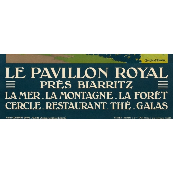 Affiche ancienne de voyage - Constant Duval  - Circa 1920 - Pavillon Royale Biarritz - 104.5 par 76 cm - 3