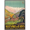 Affiche ancienne de voyage - Jean Julien - Circa 1925  - Allevard les Bains - 109 par 78 cm