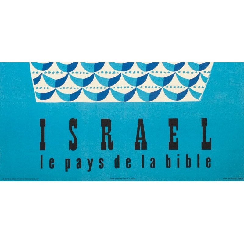 Vintage travel poster - Jean David - 1954 - Israël le pays de la Bible - 38.4 by 24.4 inches - 3