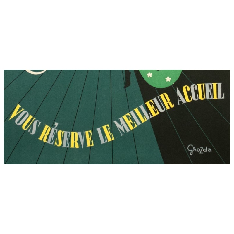 Affiche ancienne de voyage - Grozda - Circa 1950 - Megève l'ensoleillée - 100 par 63 cm - 3