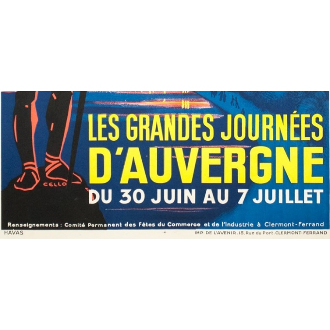 Vintage travel poster - Cello - Circa 1930 - Les grandes journées d'Auvergne - 39.4 by 24.4 inches - 3 Vintage travel poster - Cello - Circa 1930 - Les grandes journées d'Auvergne - 39.4 by 24.4 inches - 3