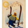 Affiche ancienne de voyage - Anonyme  - Circa 1950  - Vallée d'Aost Italie - 98.5 par 67 cm - 2